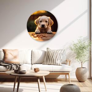 Muurcirkel Puppy labrador beige