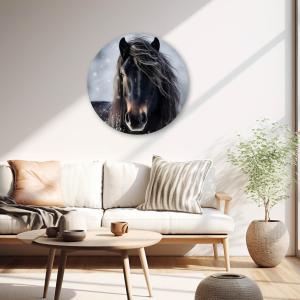 Muurcirkel Zwart paard
