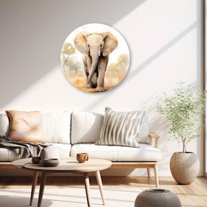 Muurcirkel Olifant watercolor