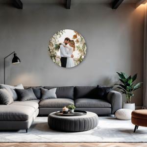 Muurcirkel met eigen foto (en evt. tekst/naam)