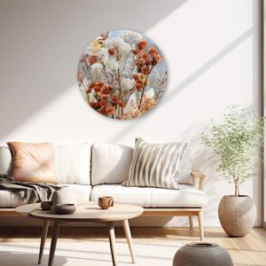 Natuurtinten boeket droogbloemen op vaas