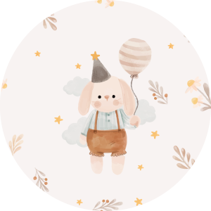 Muurcirkel Konijntje • ook te bestellen met naam / geboortedatum