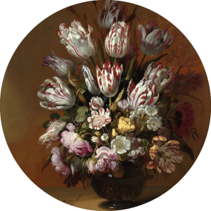 Muurcirkel Stilleven met bloemen