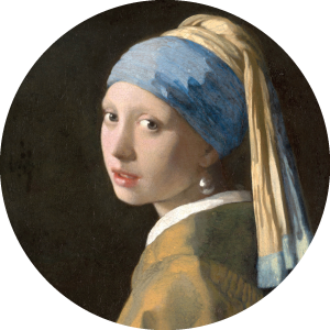 Muurcirkel Meisje met de parel - Johannes Vermeer
