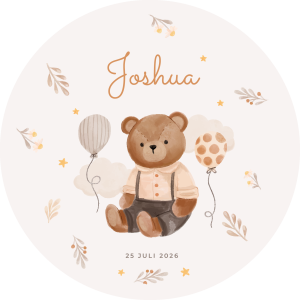 Muurcirkel Beertje • ook te bestellen met naam / geboortedatum