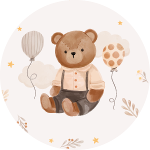 Muurcirkel Beertje • ook te bestellen met naam / geboortedatum